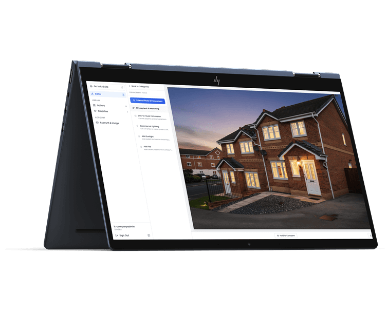 EA Suite Property Photo Enhancer interface on a MacBook